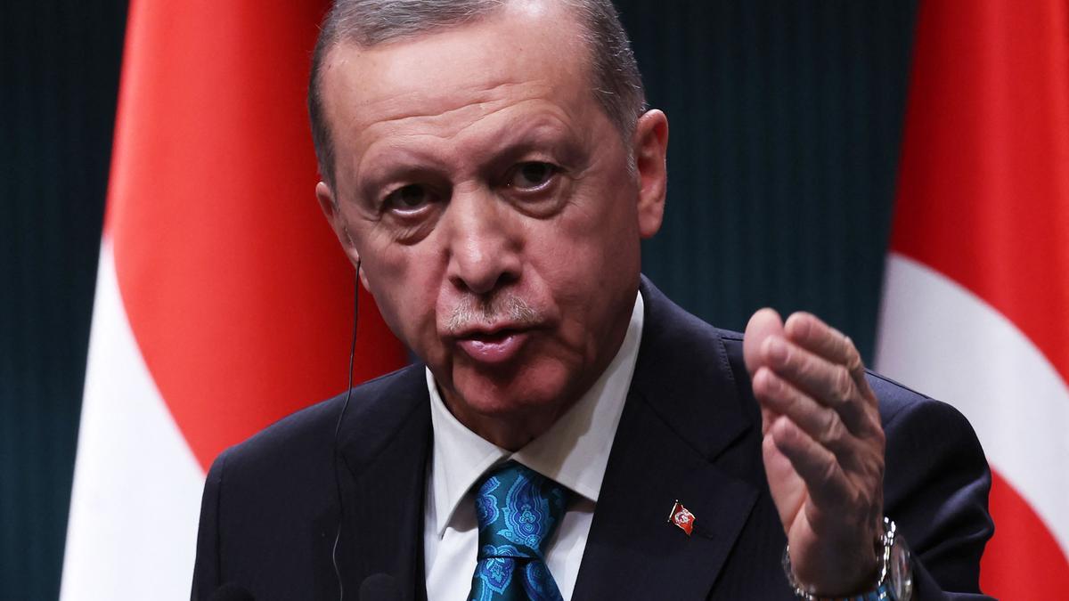 El presidente turco, Recep Tayyip Erdogan, durante una rueda de prensa.