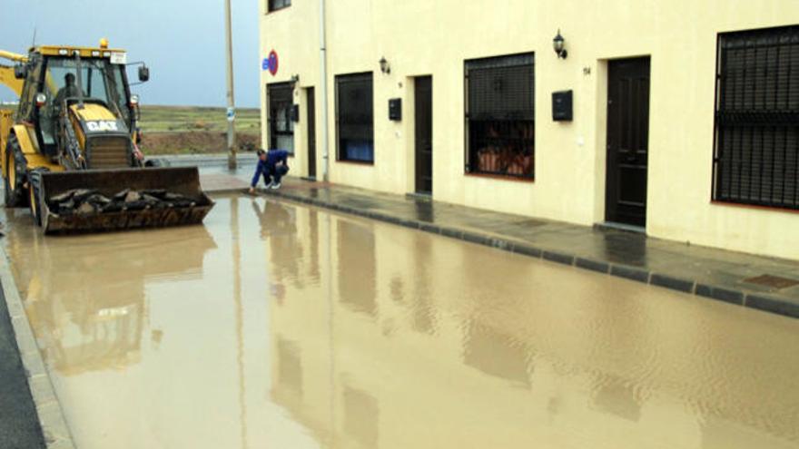 Efectos de las lluvias en el barrio de Argana Alta, en Arrecife.