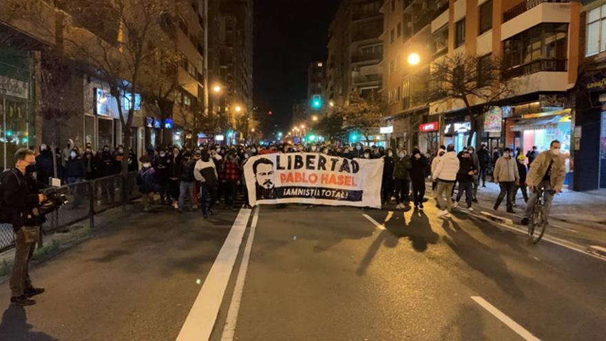 Marchas en Zaragoza por la libertad de Hasél