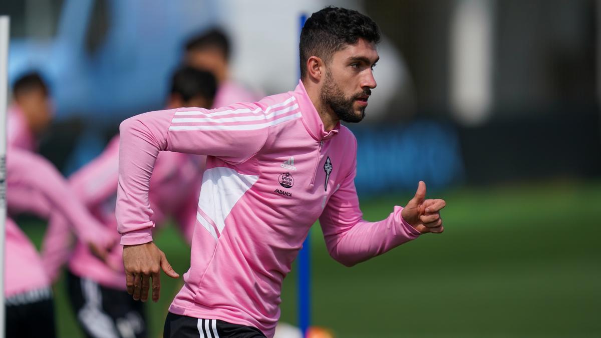 Unai Núñez,, durante un reciente entrenamiento en Afouteza