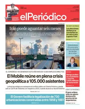 La portada de EL PERIÓDICO del 6 de marzo de 2026