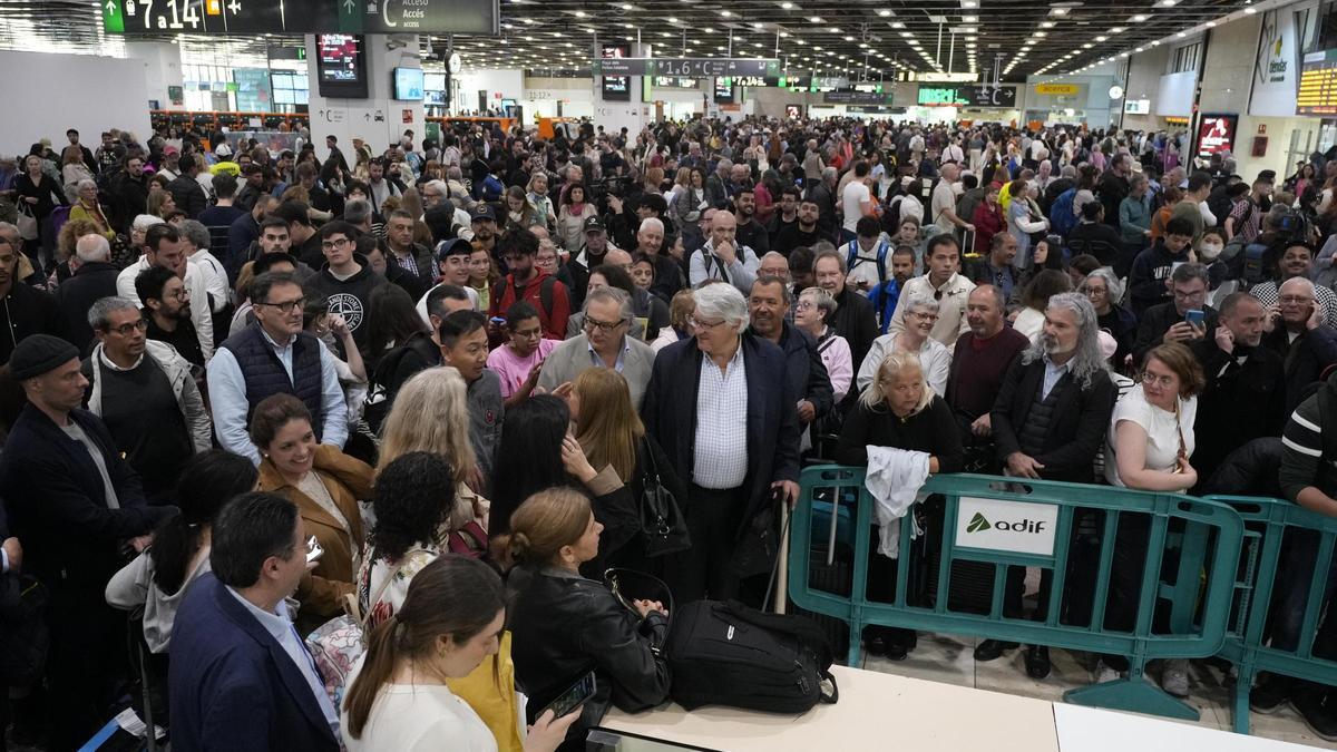Vestíbulo de Sants, este martes