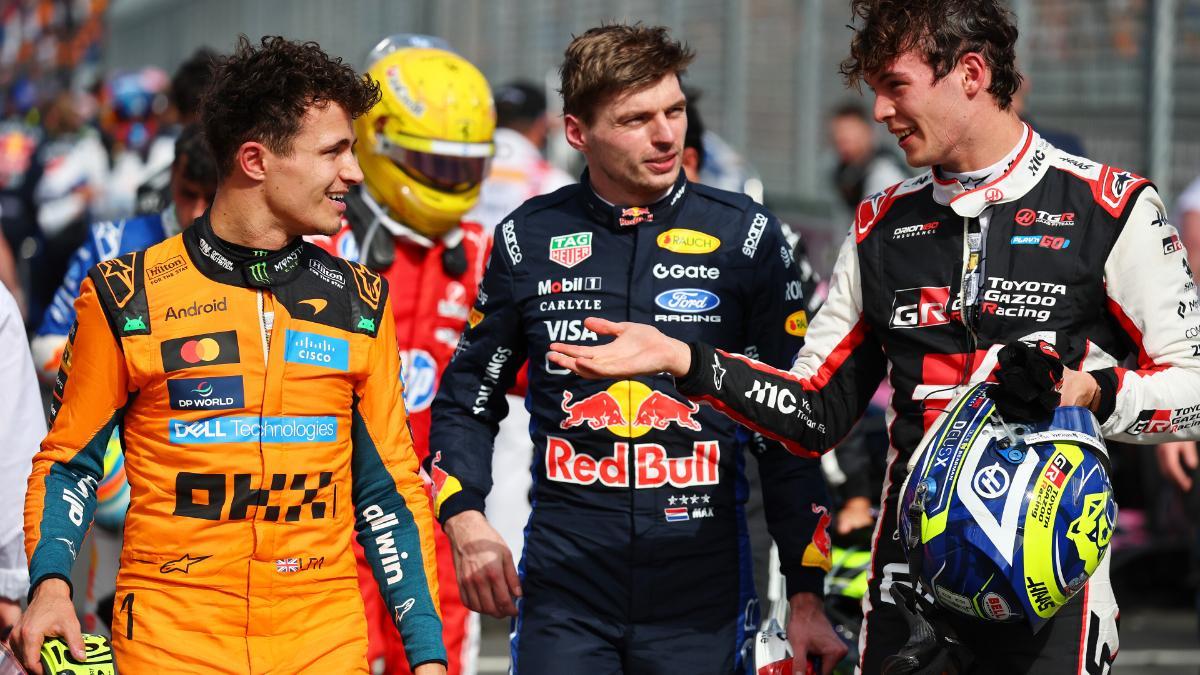 Norris, Verstappen y Bearman