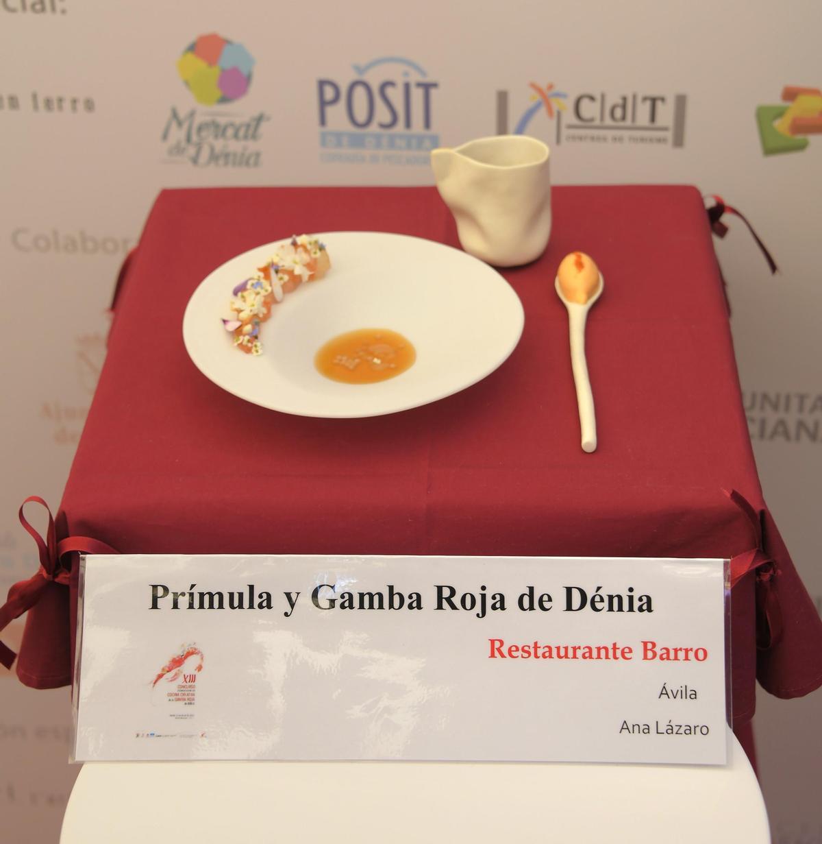 "Prímula (es sinónimo de primavera) de gamba roja de Dénia", el plato ganador
