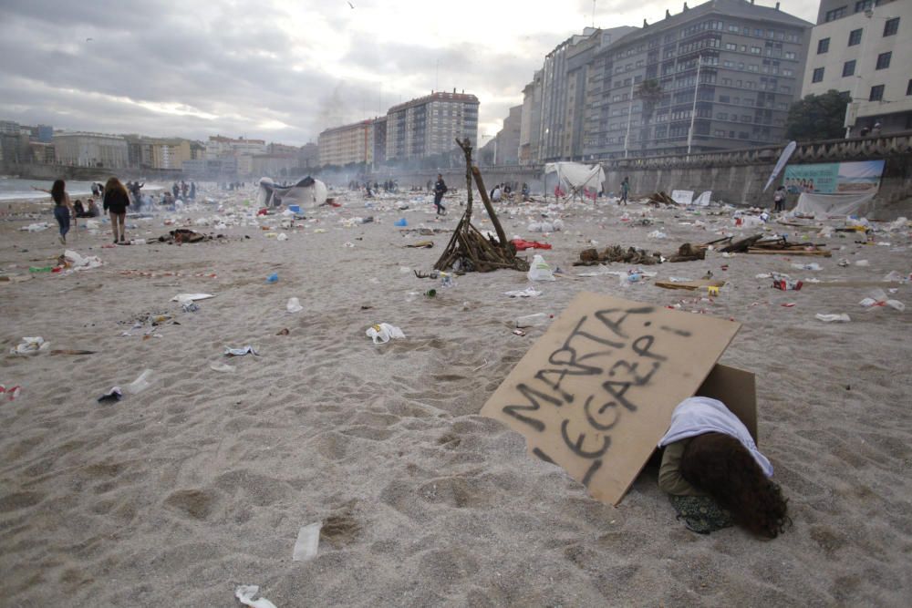 Así estaban las playas de A Coruña a la mañana sig