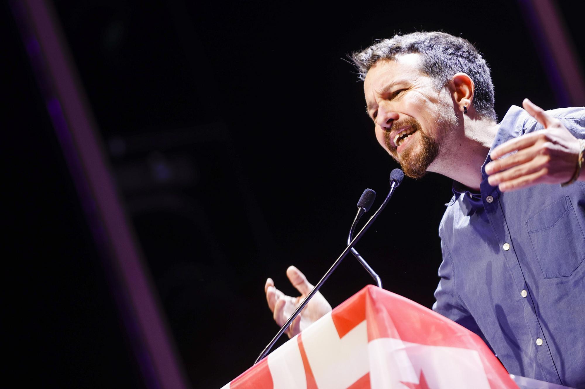 Pablo Iglesias, durante el acto de clausura de la Universidad de Otoño de Podemos, este domingo