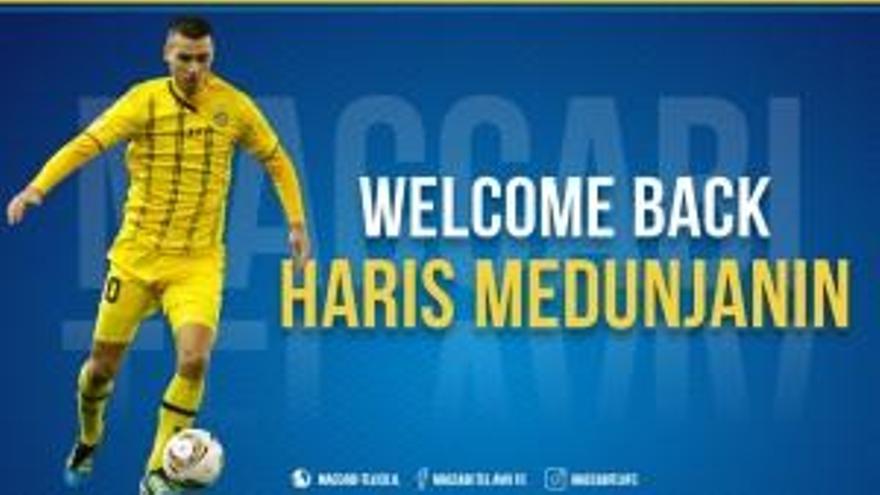 Haris Medunjanin firma por año y medio con el Maccabi Tel Aviv