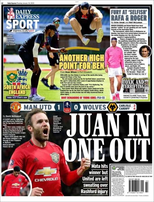 Portada EXPRESS SPORT jueves 16 enero 2020