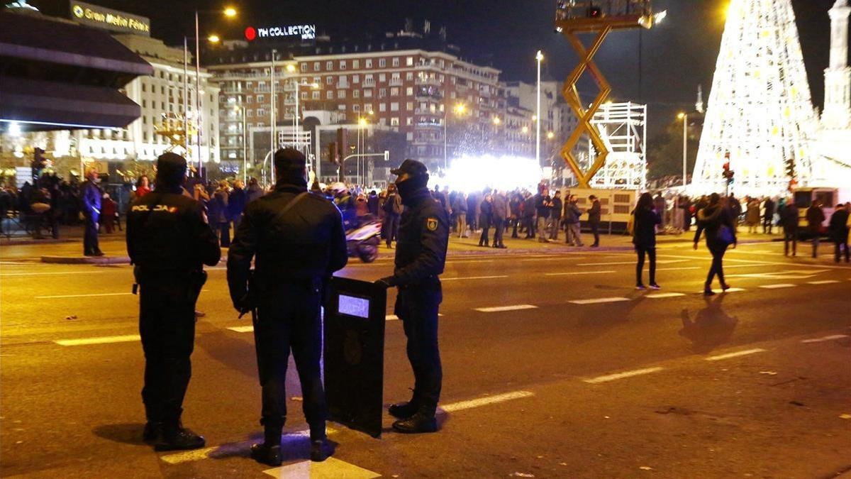 Dispositivo de seguridad en la cabalgata de Madrid del 2016.