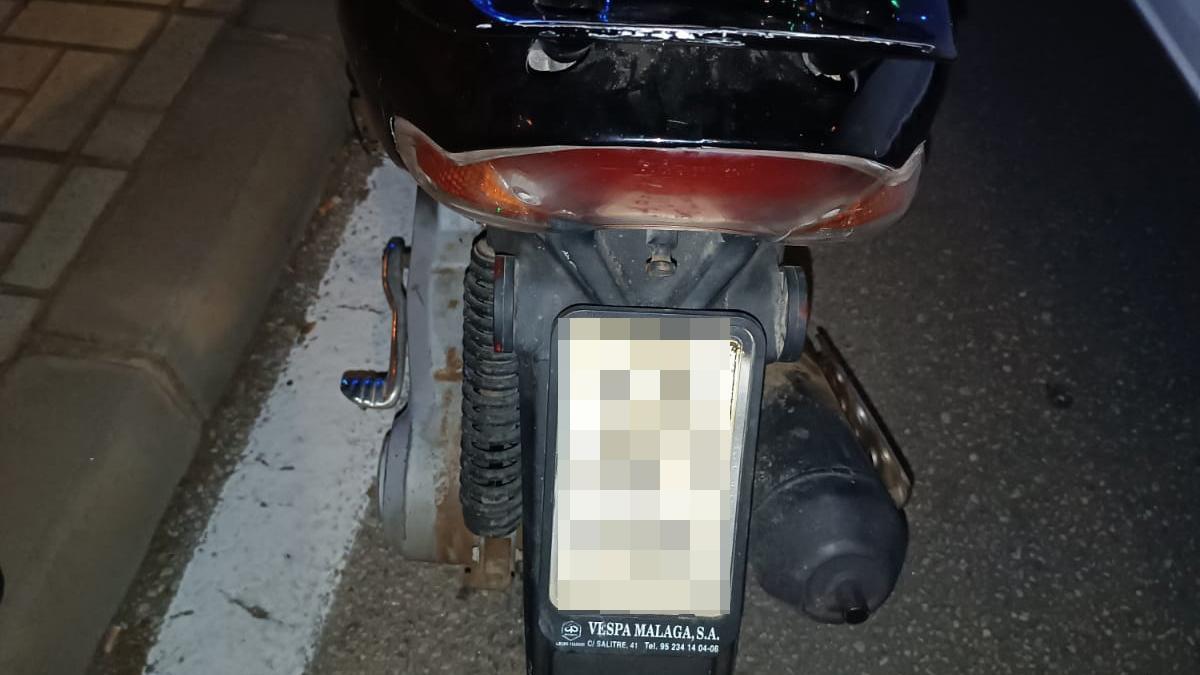 El ciclomotor recuperado por la Policía Local de Málaga.