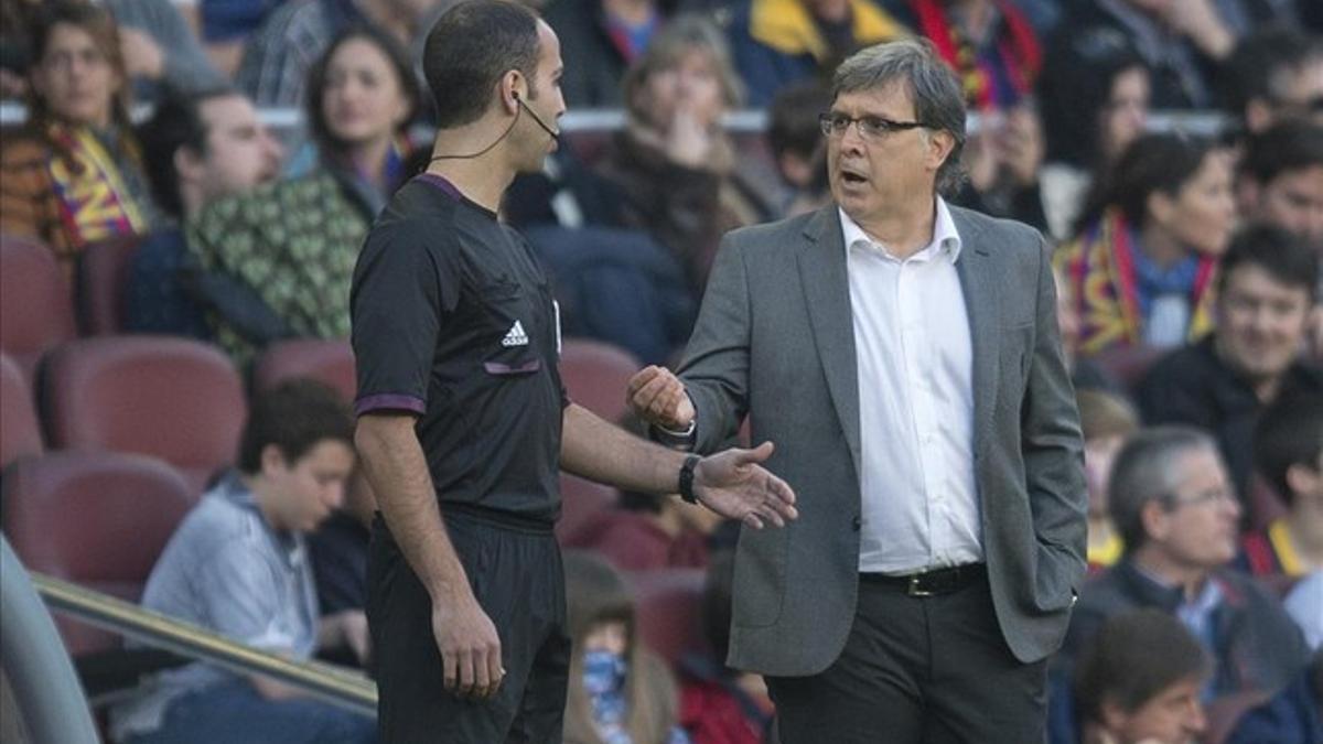 Tata Martino, en un partido del Barça.