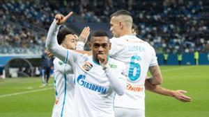 El ex azulgrana Malcom celebra un gol con el FC Zenit