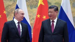 Encuentro entre Vladimir Putin y Xi JInping en Beijing el 4 de febrero de 2022, veinte días antes del comienzo de la invasión de Ucrania.