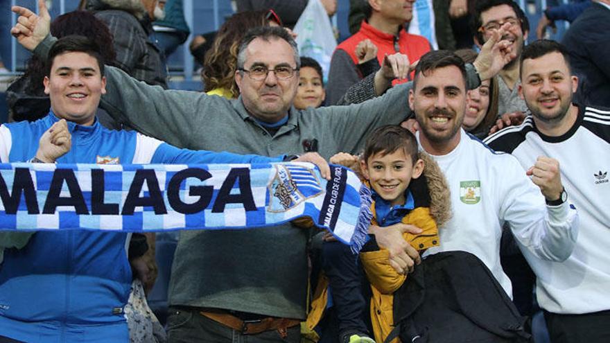 Aficionados malaguistas en La Rosaleda.