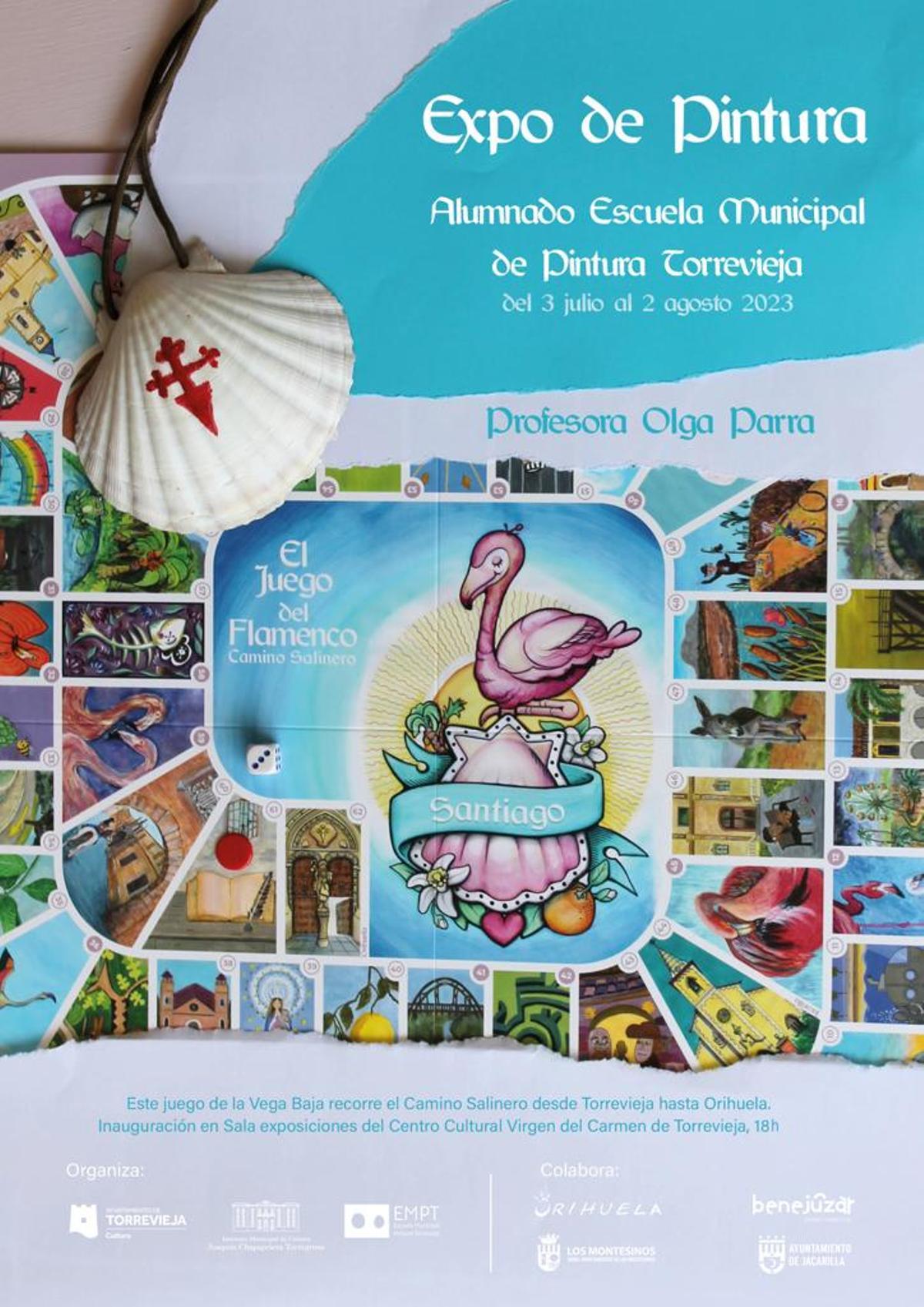 Cartel anunciador de la exposición de la Escuela Municipal de Pintura y el Juego del Flamenco del Camino Salinero