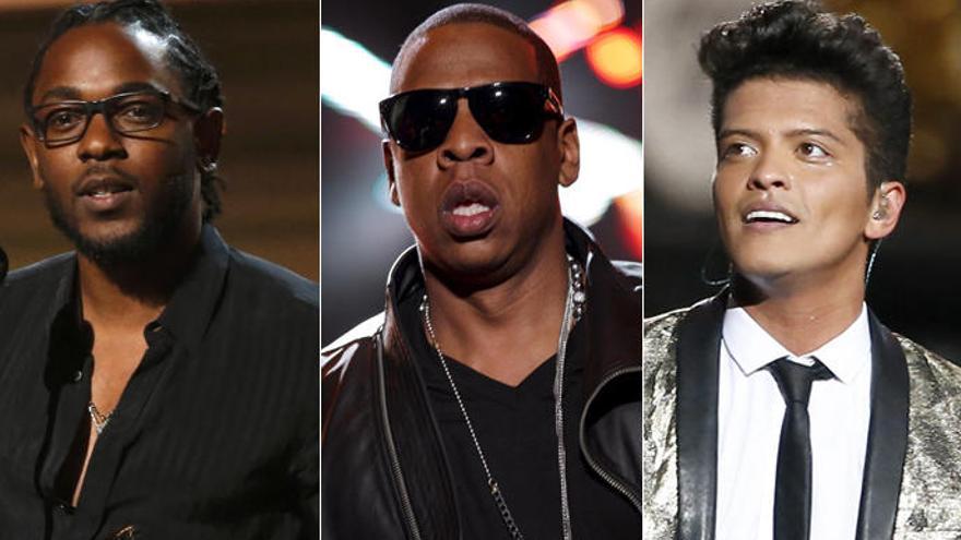 Jay Z, Kendrick Lamar y Bruno Mars los favoritos los Grammy