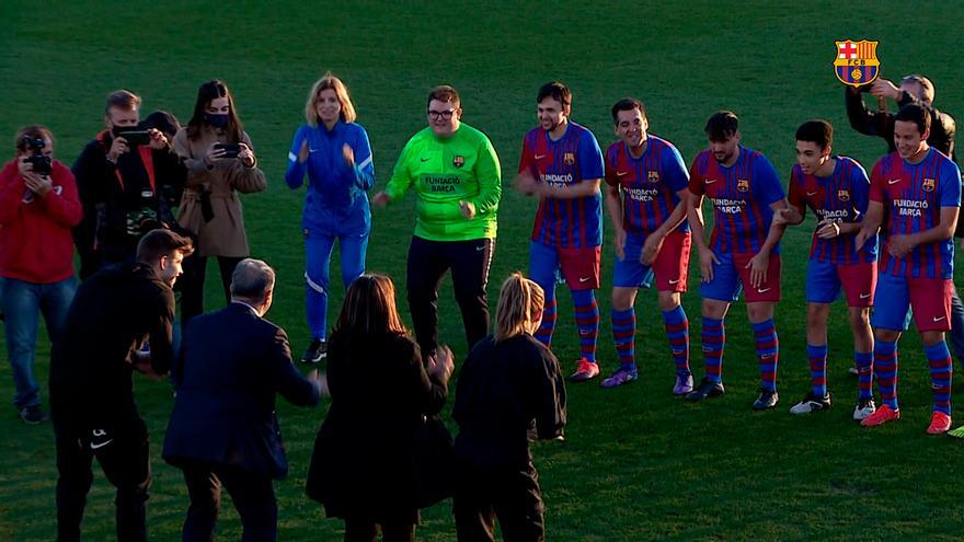 Laporta, Piqué y Alexia Putellas se animaron a bailar la 'haka' con los jugadores del Barça Genuine