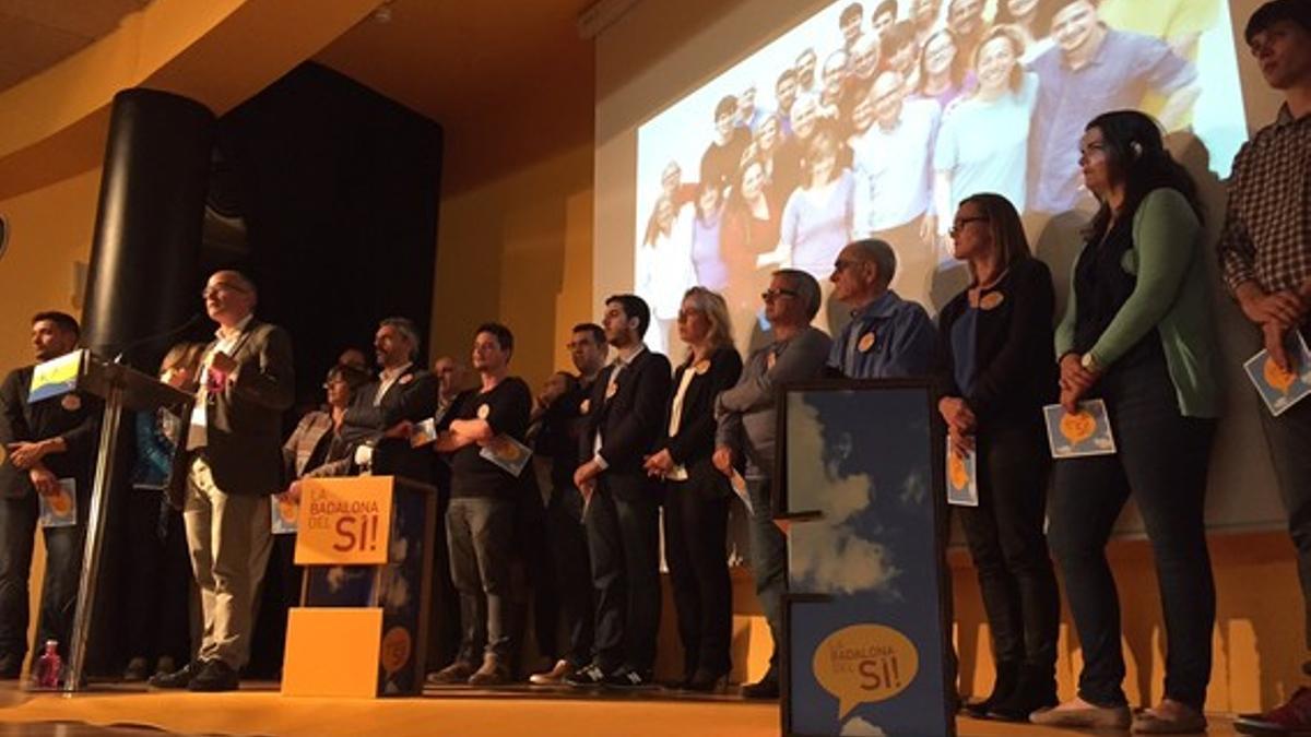 Ferran Falcó durante el acto de presentación de los miembros de la lista de CiU en Badalona.