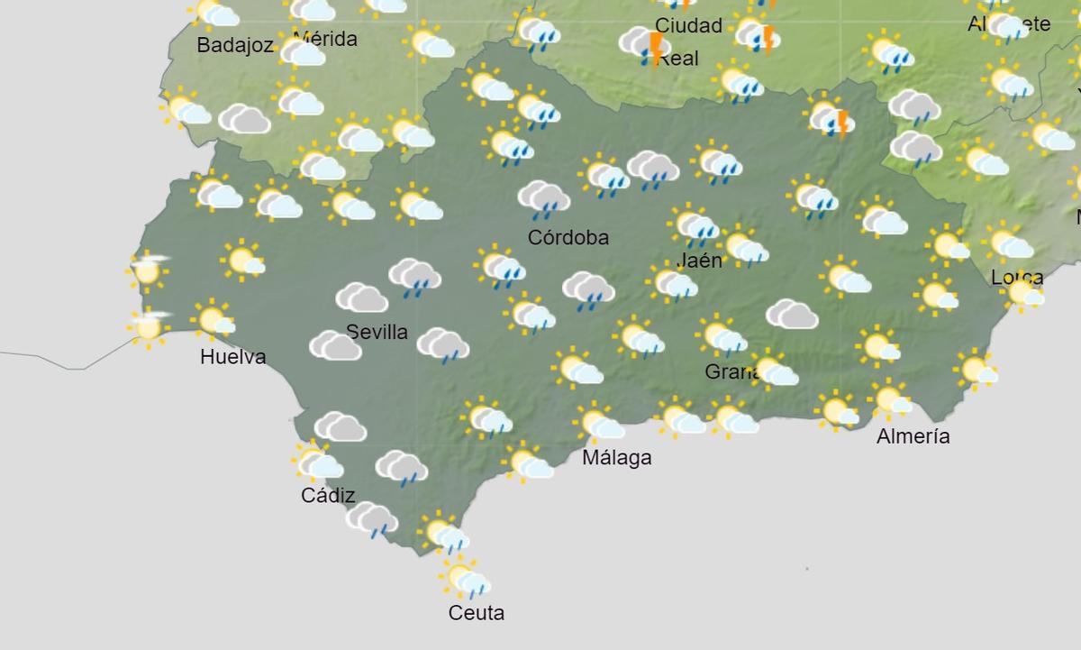 Previsión para el lunes de 18.00 a 24.00 horas.