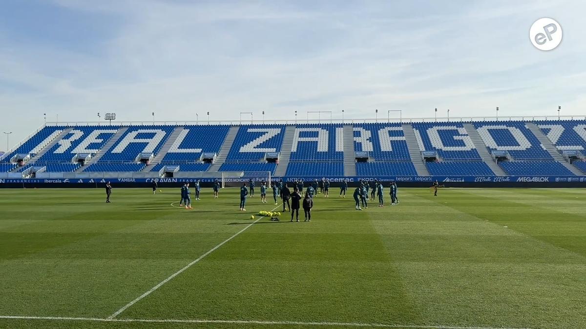 Vídeo | Jornada de entrenamiento del Real Zaragoza en el Ibercaja Estadio este sábado.