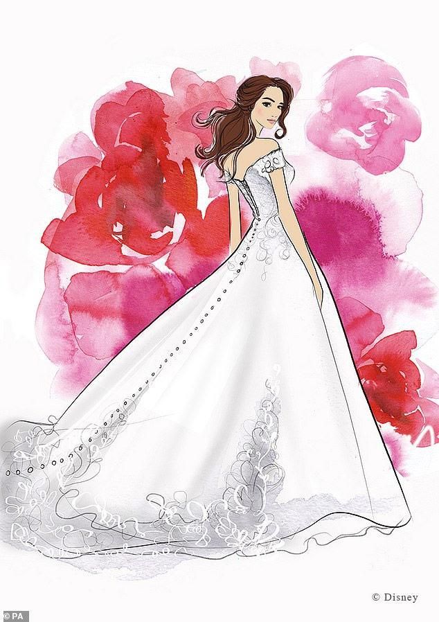 Traje de novia inspirado en Bella de Disney