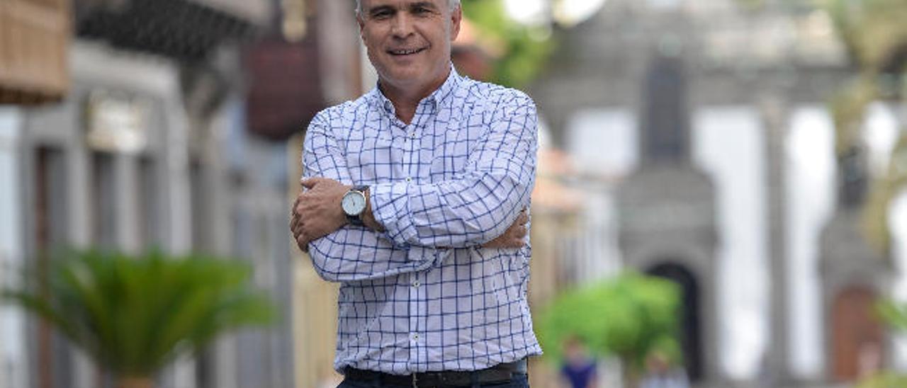 Gonzalor Rosario Ramos, el pasado jueves en la Calle Real de Teror.