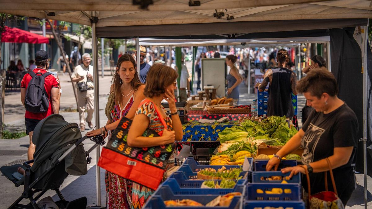 Un mercado de payés en Barcelona, la semana pasada