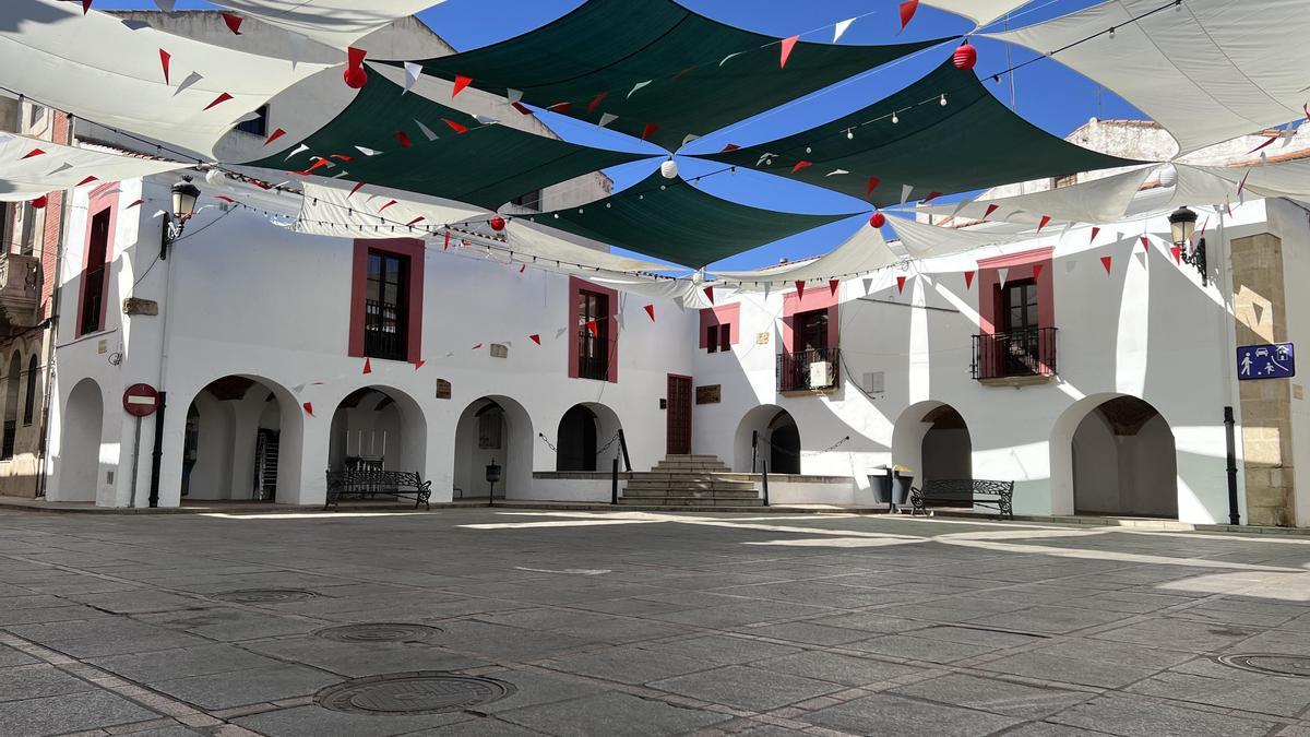 Plaza de España de Casar de Cáceres, donde se celebran gran parte de las actividades.