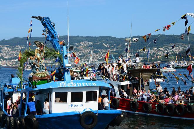 Las celebraciones de la Virgen del Carmen en O Morrazo. La procesión en Moaña