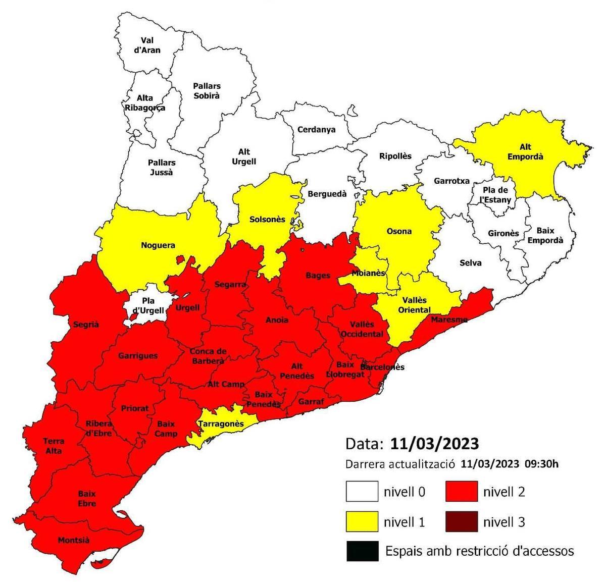 Mapa del pla Alfa per aquest dissabte.