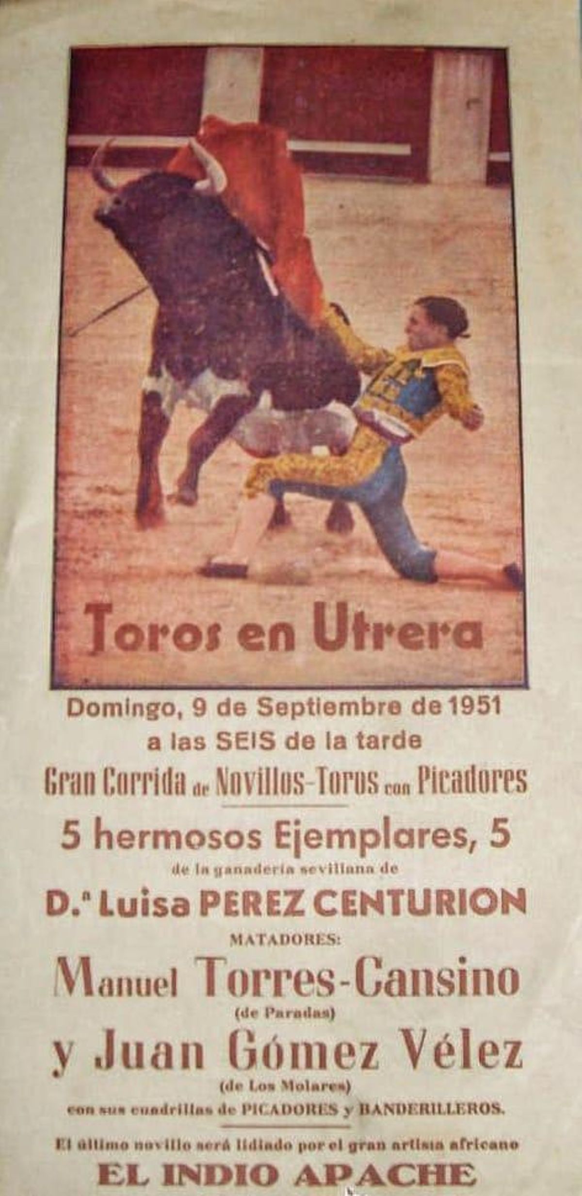 Cartel en el que aparece el abuelo del jugador del Real Madrid Gonzalo García