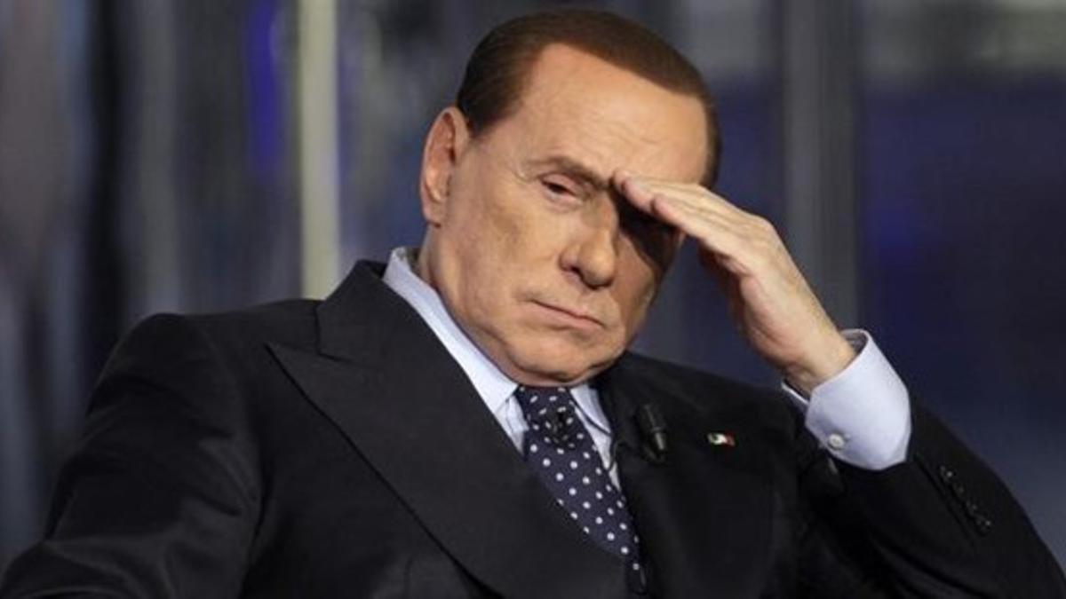 Berlusconi, en un programa de la RAI, el 20 de febrero.