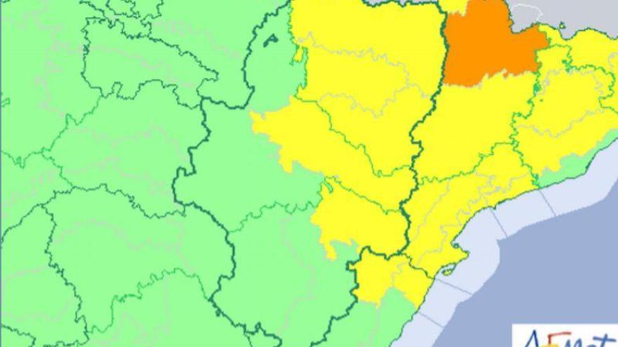 Activada la alerta por lluvias y tormentas en el Pirineo, Bajo Aragón y la Ribera Ebro