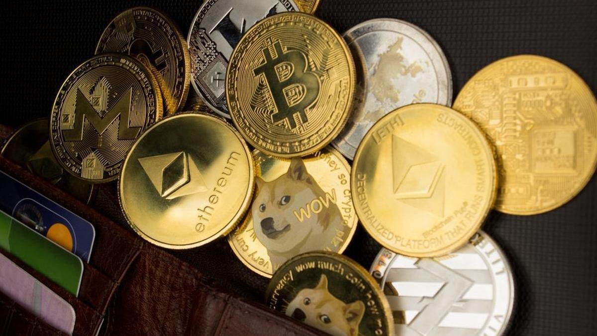 Representación de criptomonedas.