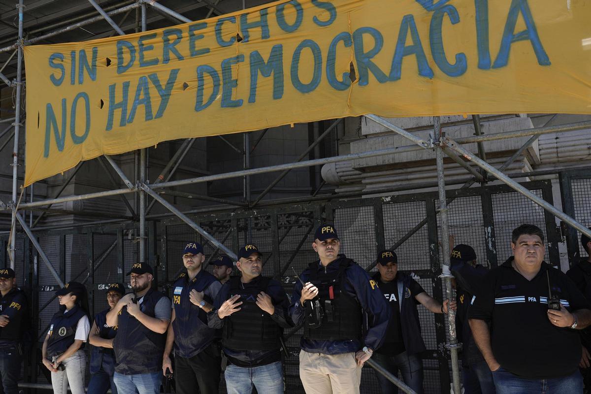 Protesta sindical en Argentina contra las políticas de Milei