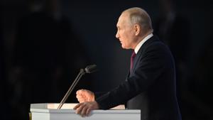 Vladímir Putin, ante la asamblea nacional rusa.