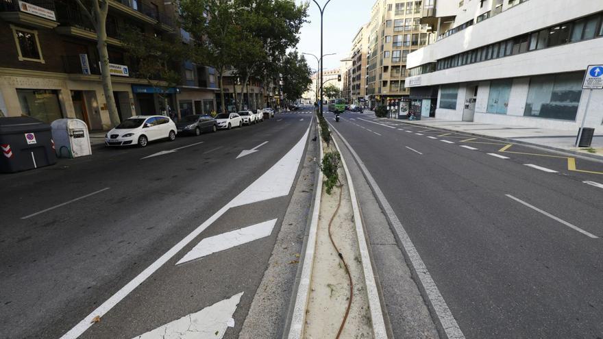 Avenida de César Augusto de Zaragoza, que perderá un carril de circulación en sentido hacia la puerta del Carmen.