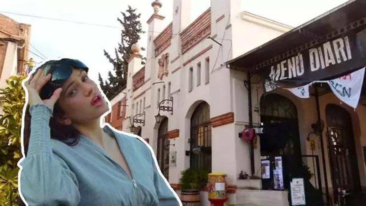 Rosalía y una imagen de Sant Esteve Sesrovires.