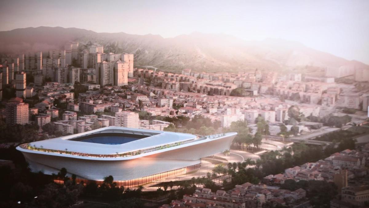 La nueva Rosaleda, vista desde el aire.