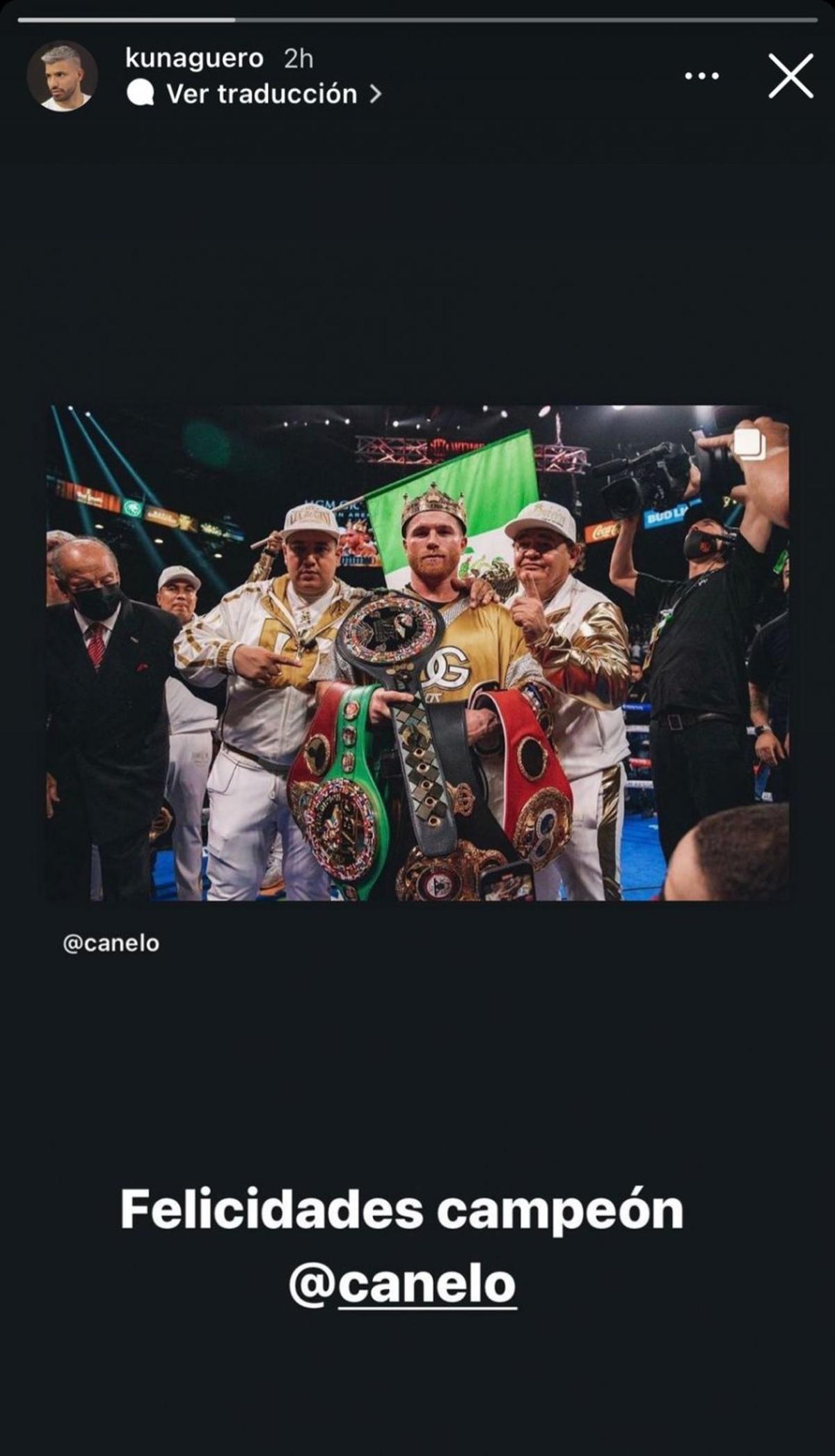 Foto: El Kun Agüero envía un mensaje a Canelo, el conocido boxeador mexicano