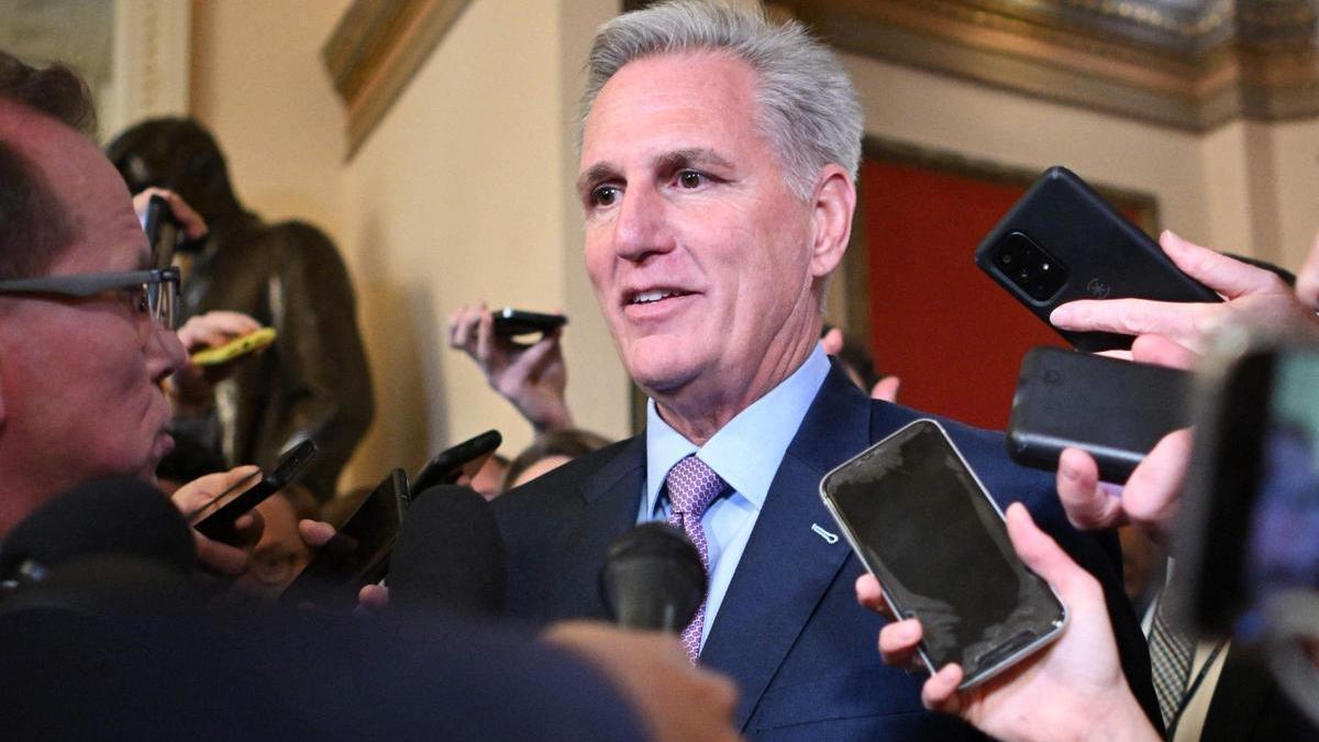 El speaker de la Cámara de Representantes de EEUU, Kevin McCarthy, a su llegada al Congreso este martes.