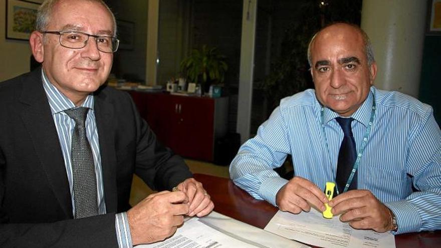 Els directors generals de la Fundació Sociosanitària, Manel Valls, i la FUB, Valentí Martínez