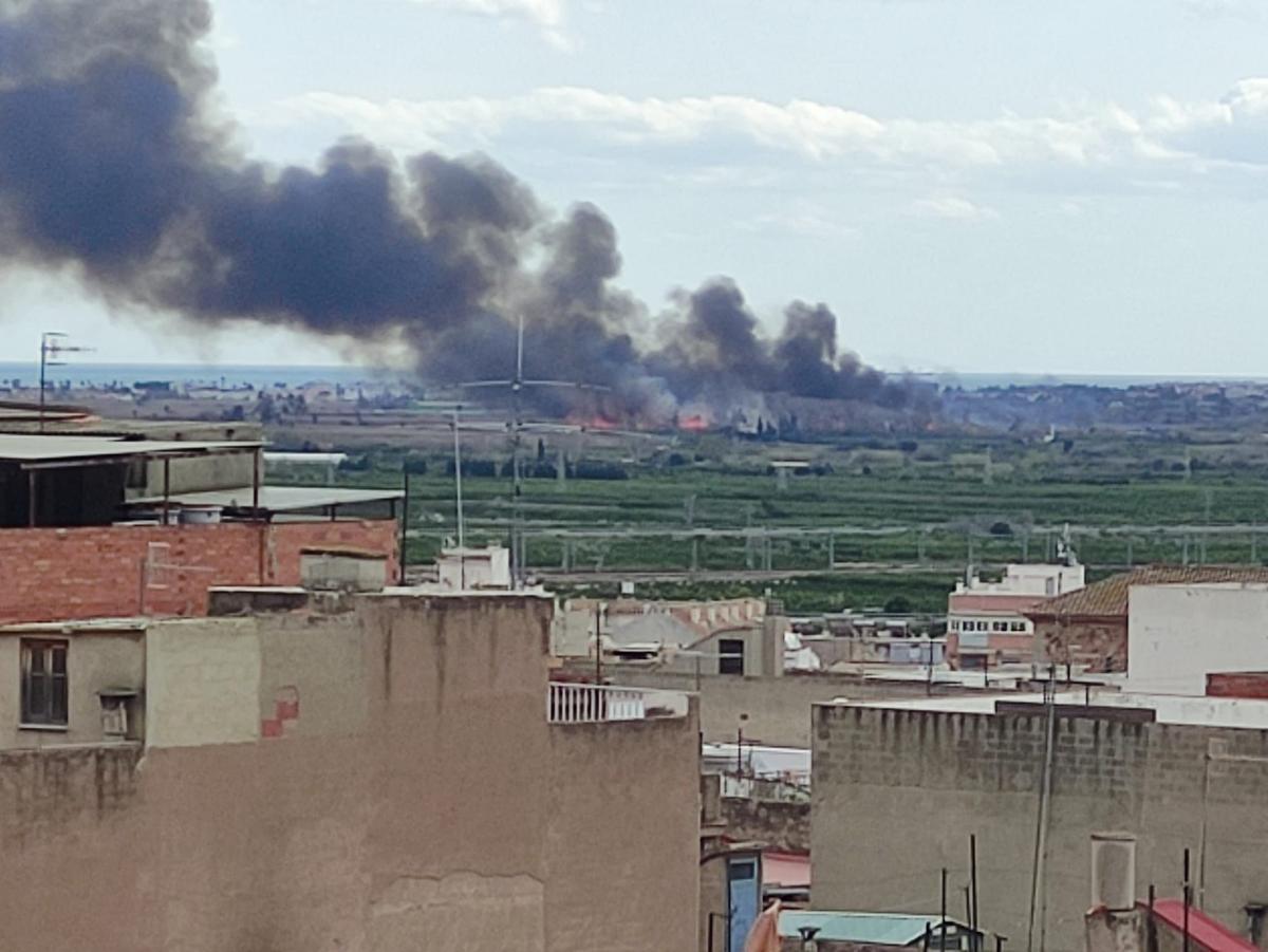 Incendio forestal en Sagunt.