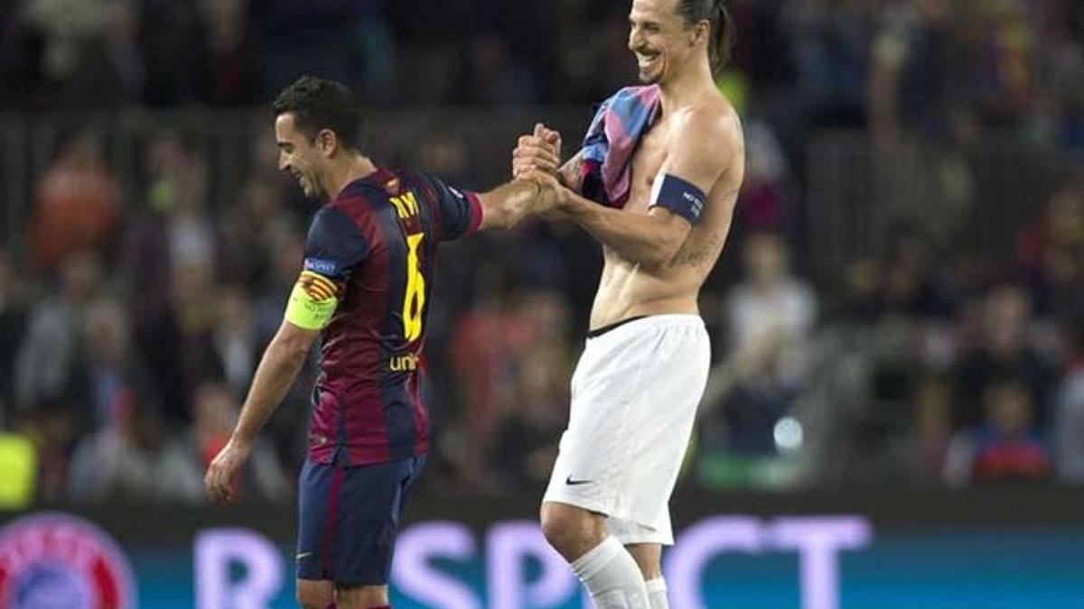 En Francia aseguran que el PSG de Zlatan Ibrahimovic está interesado en lograr la cesión de Xavi por una temporada