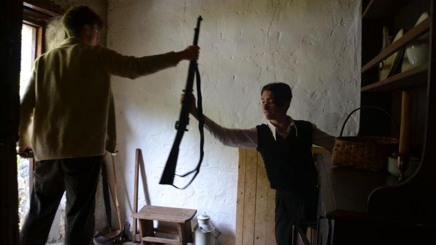Escena de una recreación histórica dedicada a la Revolución del 34.