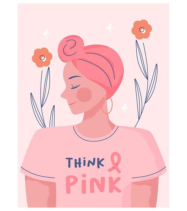 Ilustración sobre el cáncer de mama