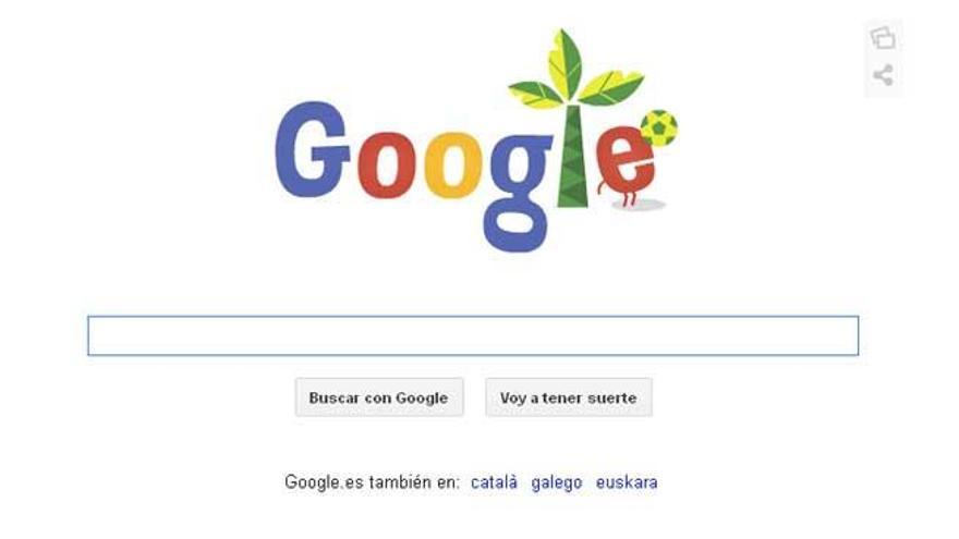 El &#039;doodle&#039; de Google, con la alusión al Mundial.