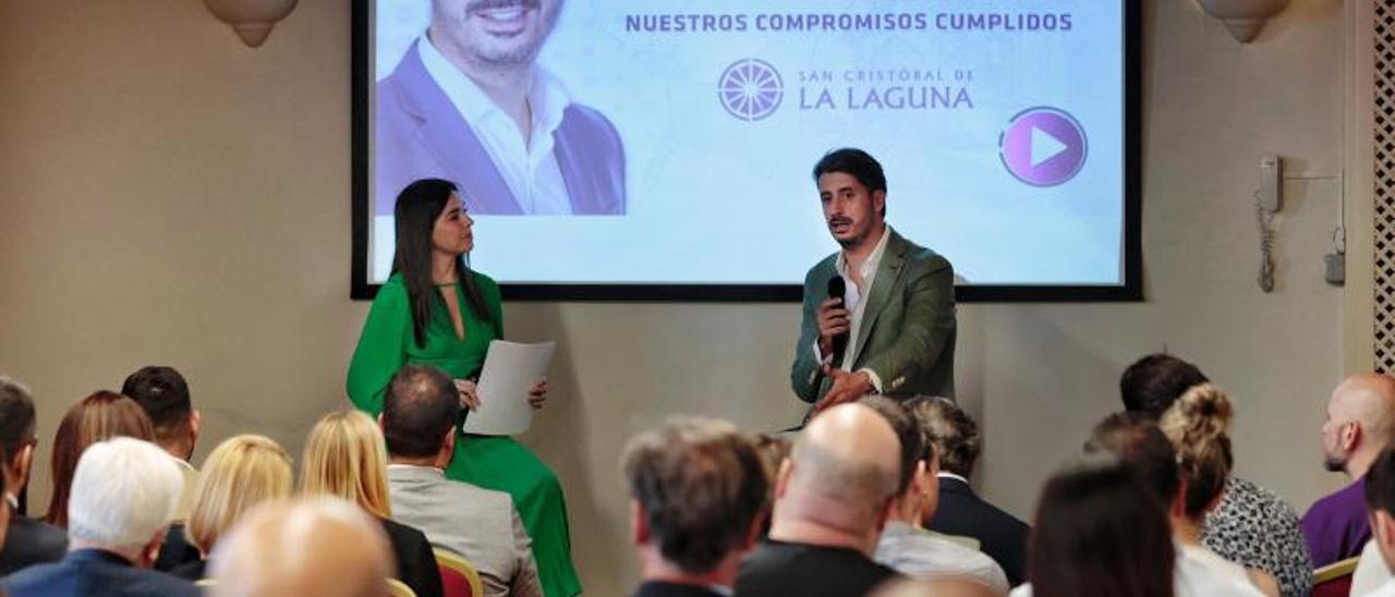 Luis Yeray Gutiérrez interviene durante el acto celebrado ayer.