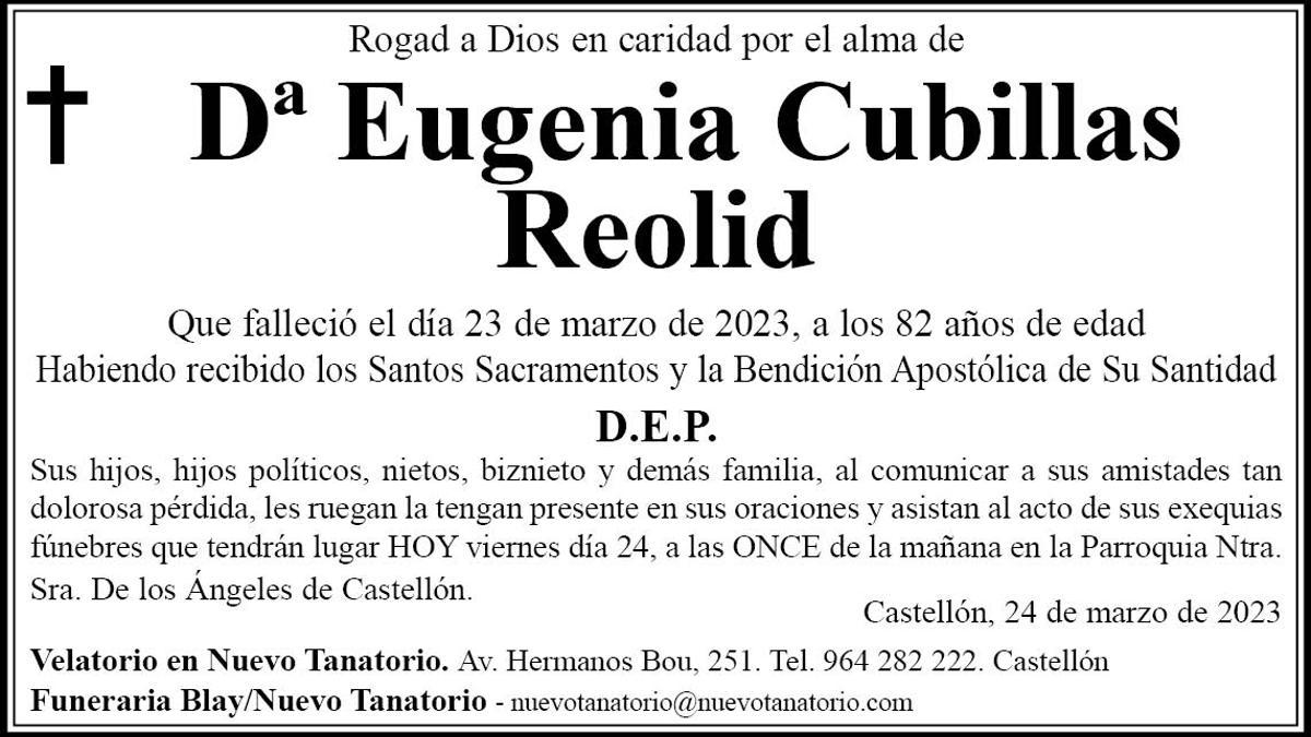 Dª Eugenia Cubillas Reolid