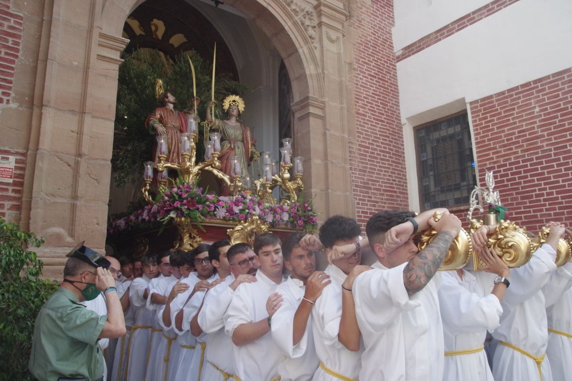 Procesión de los patronos de Málaga por las calles del Centro